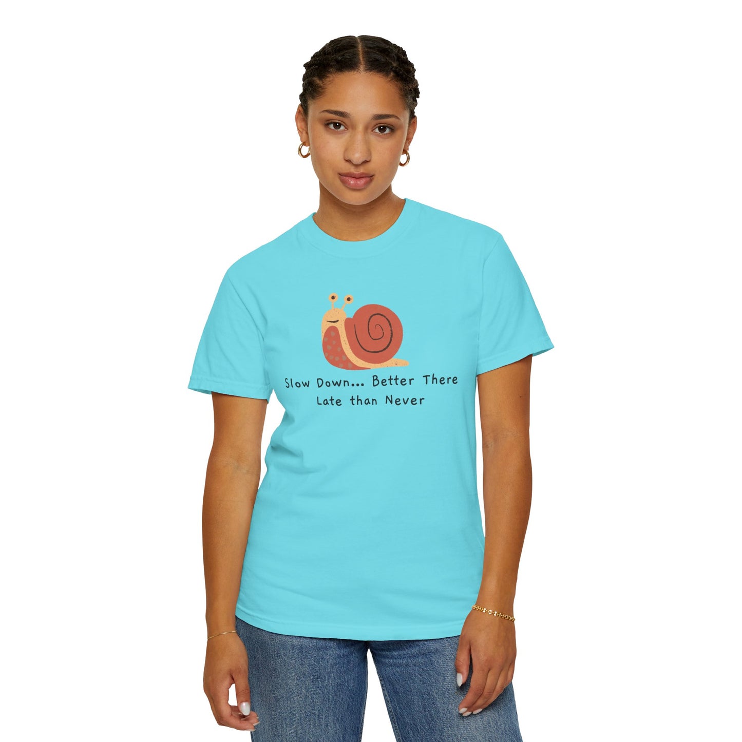 Snail Motivation T-Shirt, Relaxed Fit Tee, Unisex Graphic Shirt, Casual Wear, Gift for Nature Lovers, Birthday Present, Quote Tee