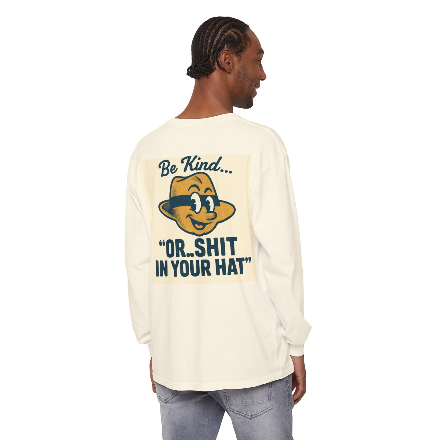 Be Kind Long Sleeve Tee, Unisex Garment-Dyed Shirt, Kindness Apparel, Casual Wear, Gift for Friends, Positive Vibes T-Shirt