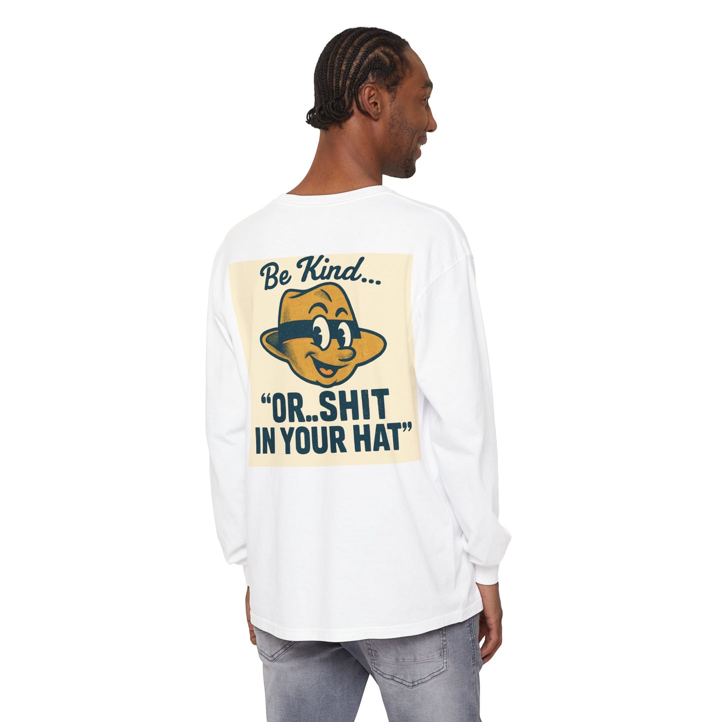 Be Kind Long Sleeve Tee, Unisex Garment-Dyed Shirt, Kindness Apparel, Casual Wear, Gift for Friends, Positive Vibes T-Shirt