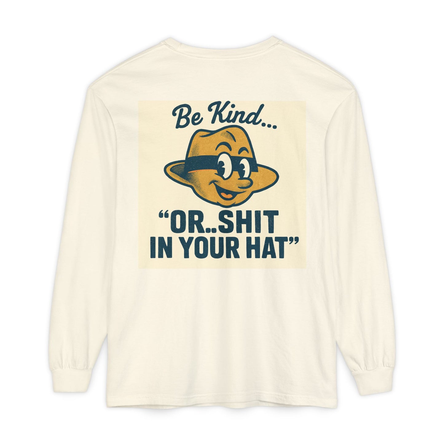Be Kind Long Sleeve Tee, Unisex Garment-Dyed Shirt, Kindness Apparel, Casual Wear, Gift for Friends, Positive Vibes T-Shirt