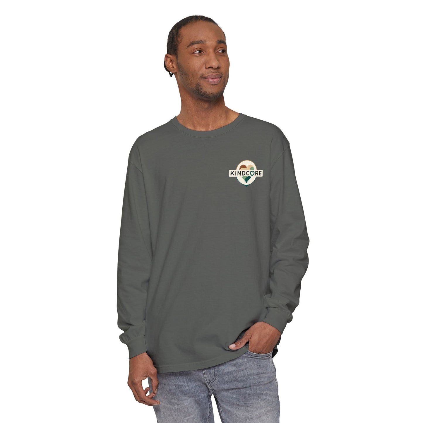 Be Kind Long Sleeve Tee, Unisex Garment-Dyed Shirt, Kindness Apparel, Casual Wear, Gift for Friends, Positive Vibes T-Shirt