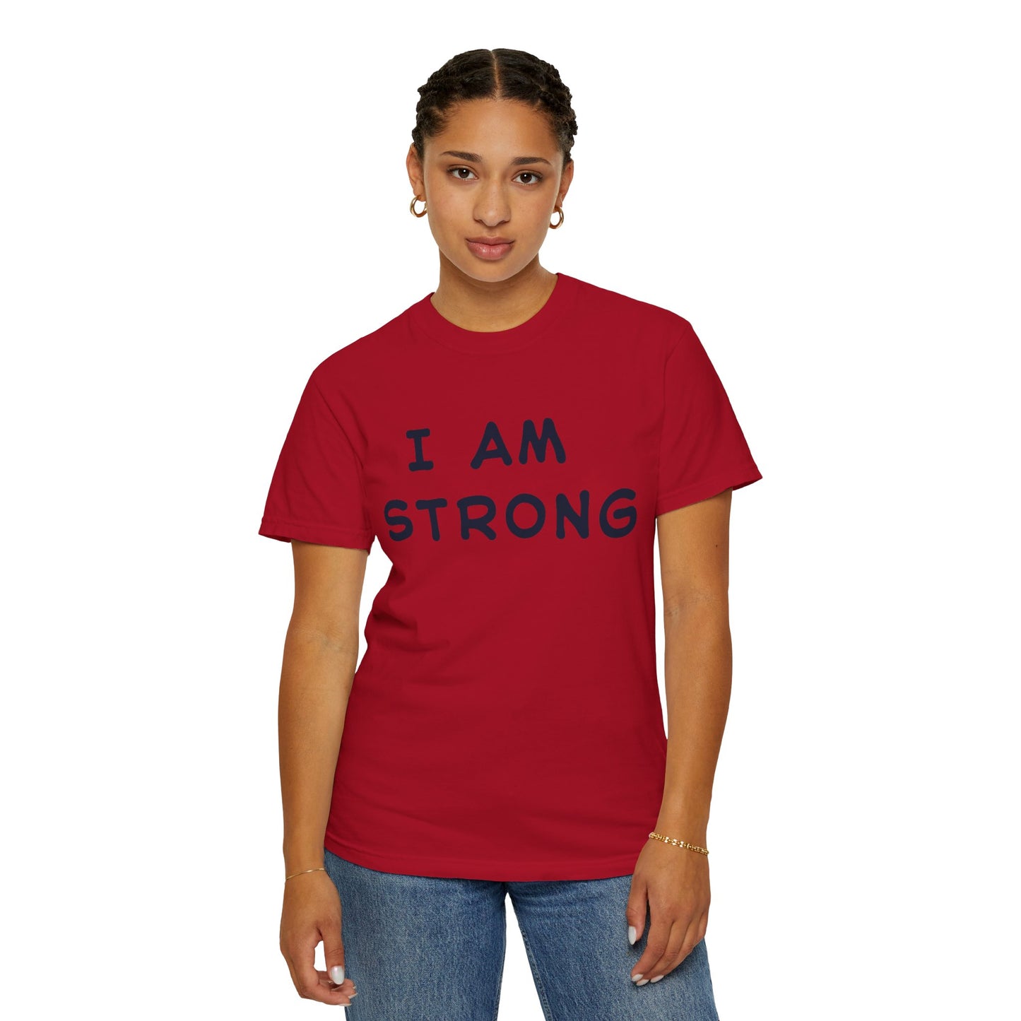 Empowering Unisex T-shirt - I AM STRONG, Motivational Tee, Gift for Him/Her, Casual Wear, Fitness Apparel, Positive Affirmation Shirt