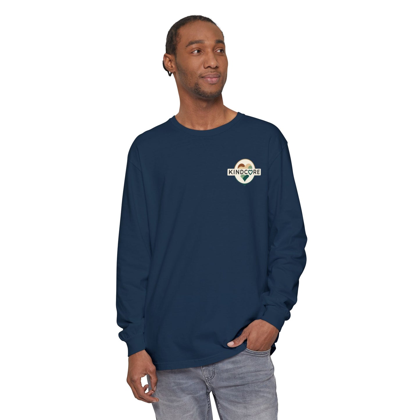Be Kind Long Sleeve Tee, Unisex Garment-Dyed Shirt, Kindness Apparel, Casual Wear, Gift for Friends, Positive Vibes T-Shirt
