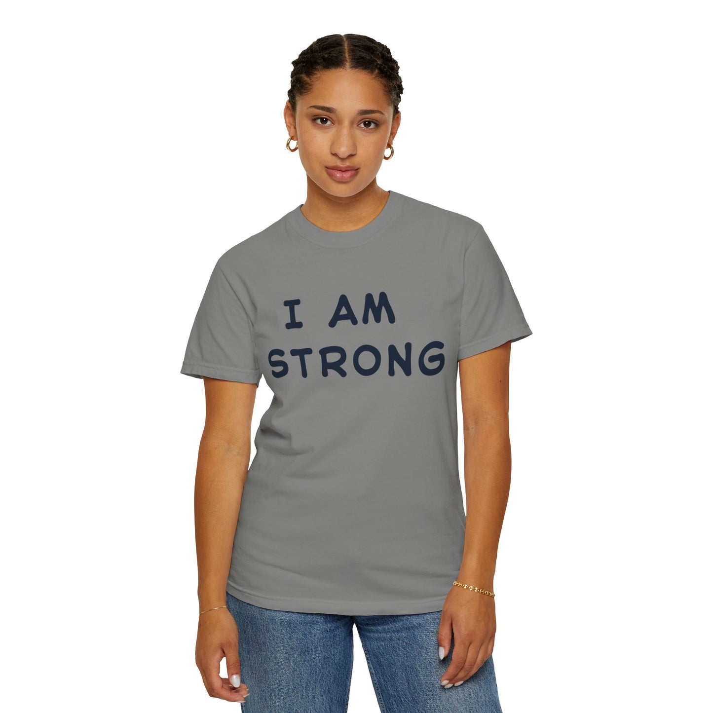Empowering Unisex T-shirt - I AM STRONG, Motivational Tee, Gift for Him/Her, Casual Wear, Fitness Apparel, Positive Affirmation Shirt