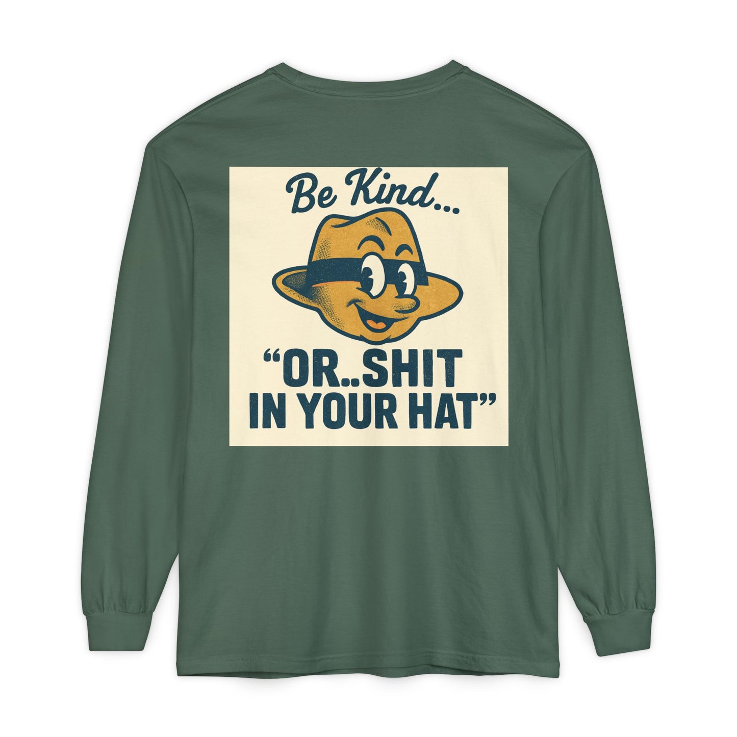 Be Kind Long Sleeve Tee, Unisex Garment-Dyed Shirt, Kindness Apparel, Casual Wear, Gift for Friends, Positive Vibes T-Shirt