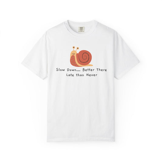 Snail Motivation T-Shirt, Relaxed Fit Tee, Unisex Graphic Shirt, Casual Wear, Gift for Nature Lovers, Birthday Present, Quote Tee