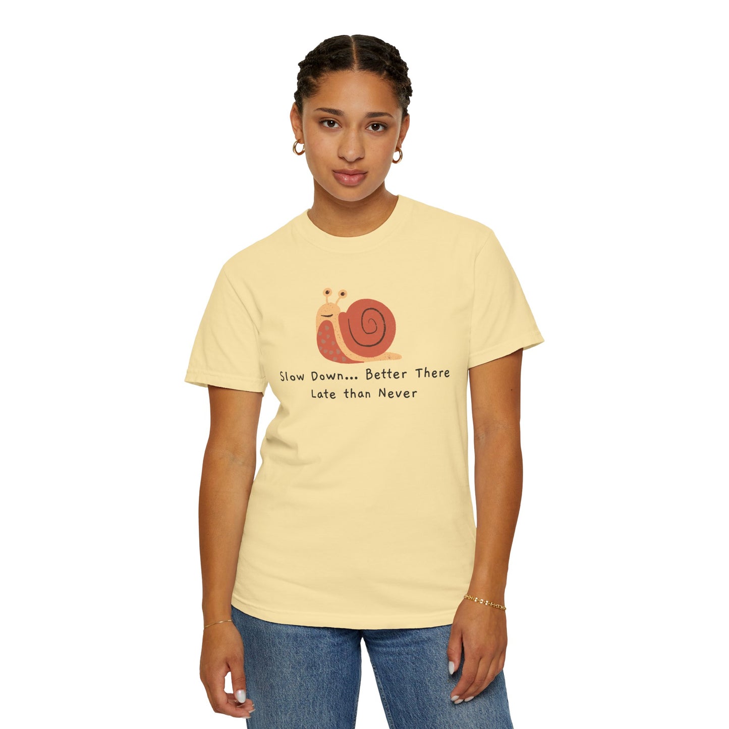 Snail Motivation T-Shirt, Relaxed Fit Tee, Unisex Graphic Shirt, Casual Wear, Gift for Nature Lovers, Birthday Present, Quote Tee