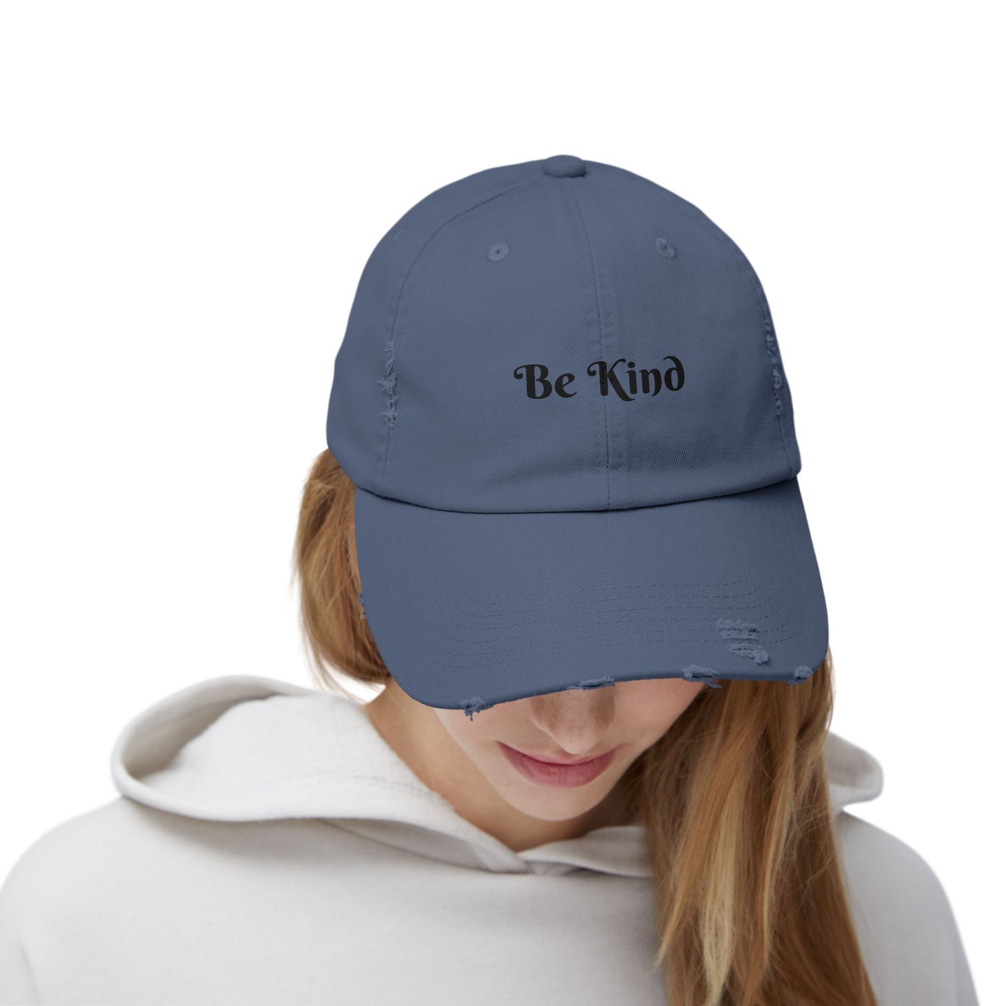Be Kind Distressed Cap, Casual Hat for Kindness Advocates, Gift for Friends, Positive Vibes Cap, Summer Accessory, Everyday Wear