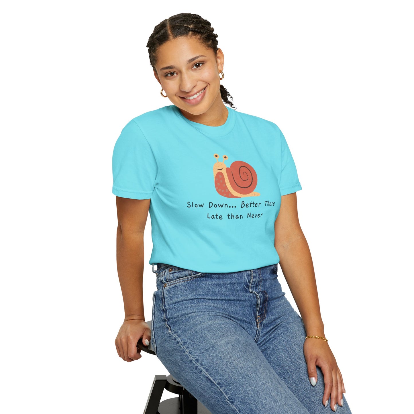 Snail Motivation T-Shirt, Relaxed Fit Tee, Unisex Graphic Shirt, Casual Wear, Gift for Nature Lovers, Birthday Present, Quote Tee