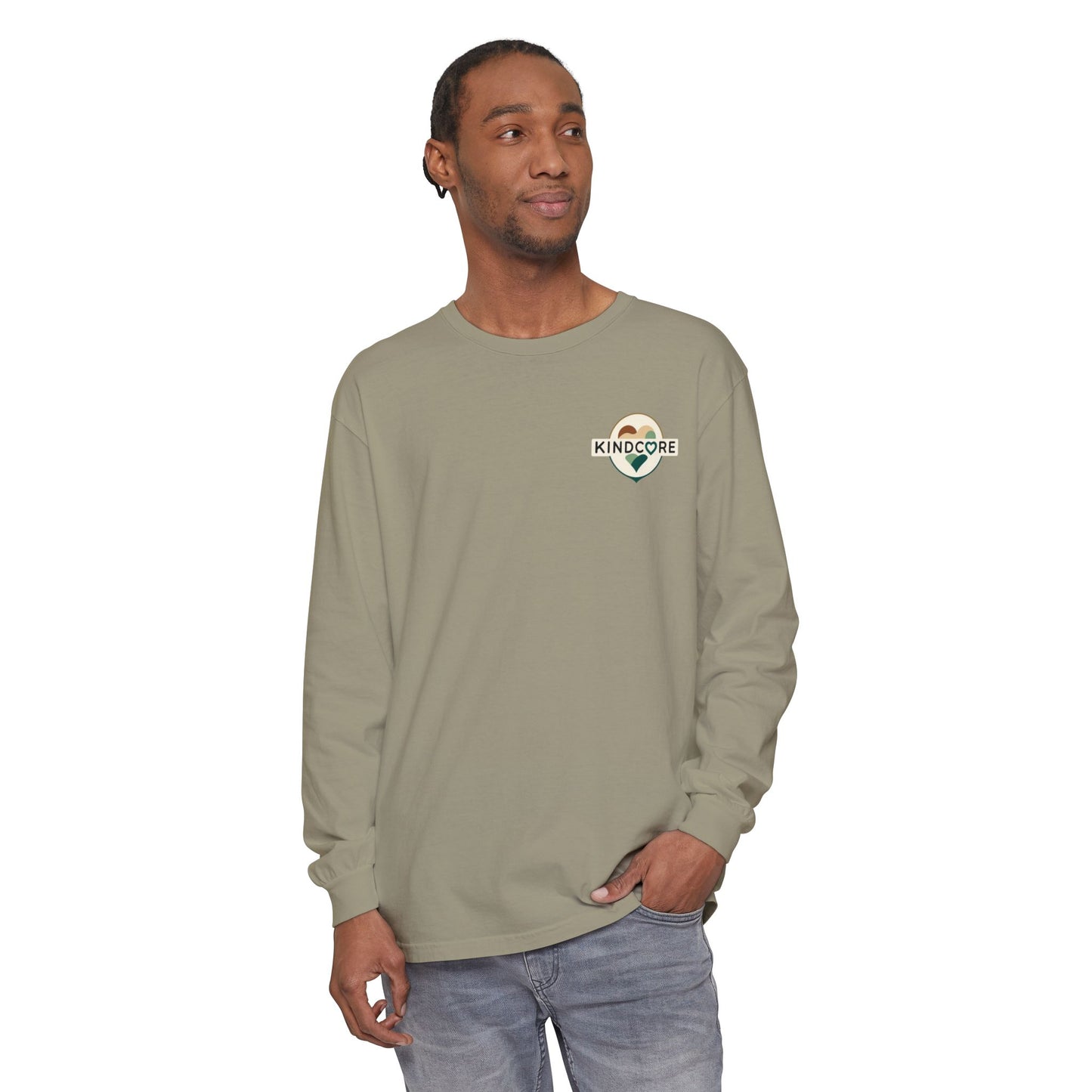 Be Kind Long Sleeve Tee, Unisex Garment-Dyed Shirt, Kindness Apparel, Casual Wear, Gift for Friends, Positive Vibes T-Shirt