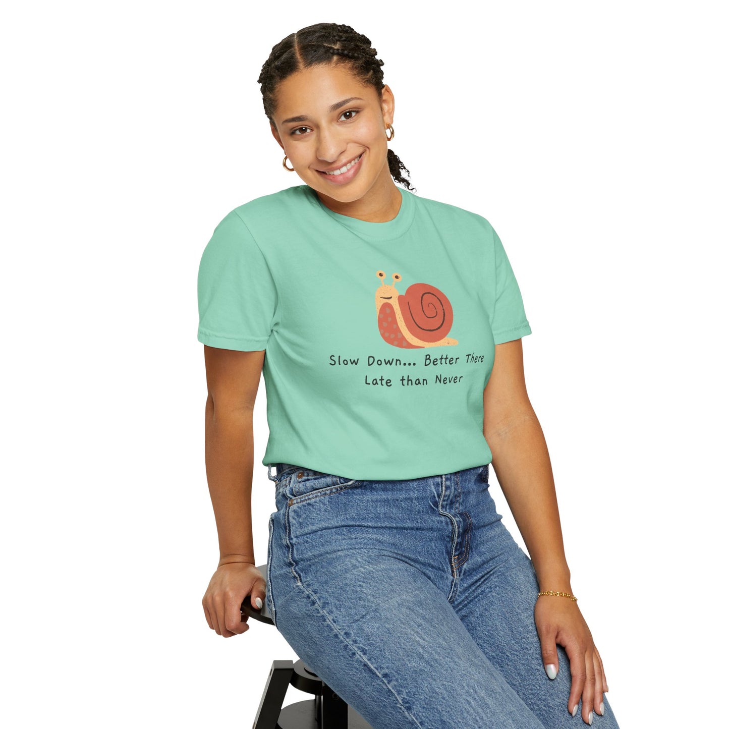 Snail Motivation T-Shirt, Relaxed Fit Tee, Unisex Graphic Shirt, Casual Wear, Gift for Nature Lovers, Birthday Present, Quote Tee