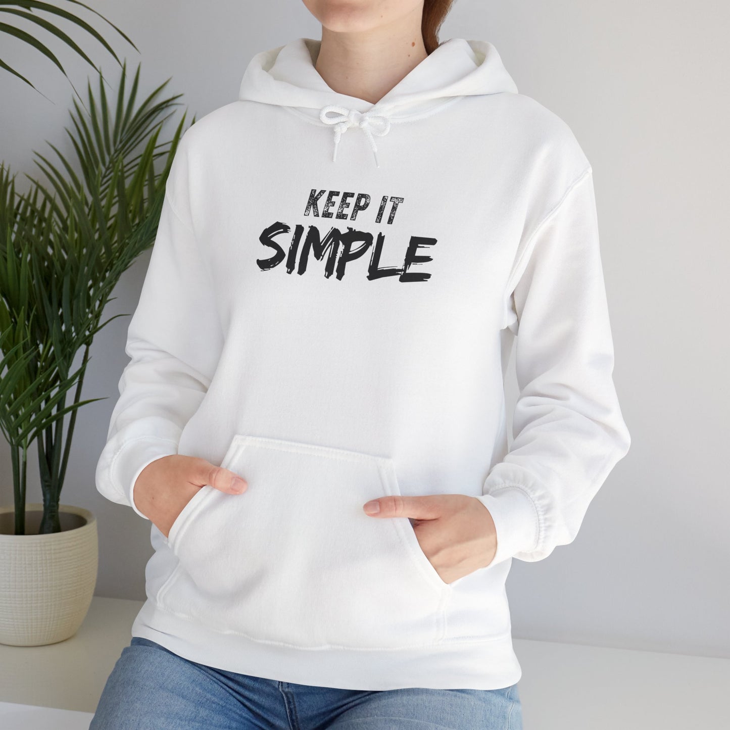 Minimalist Hoodie with 'Keep It Simple' Design, Casual Sweatshirt for Everyday Wear, Unisex Comfort, Gift for Friends & Family