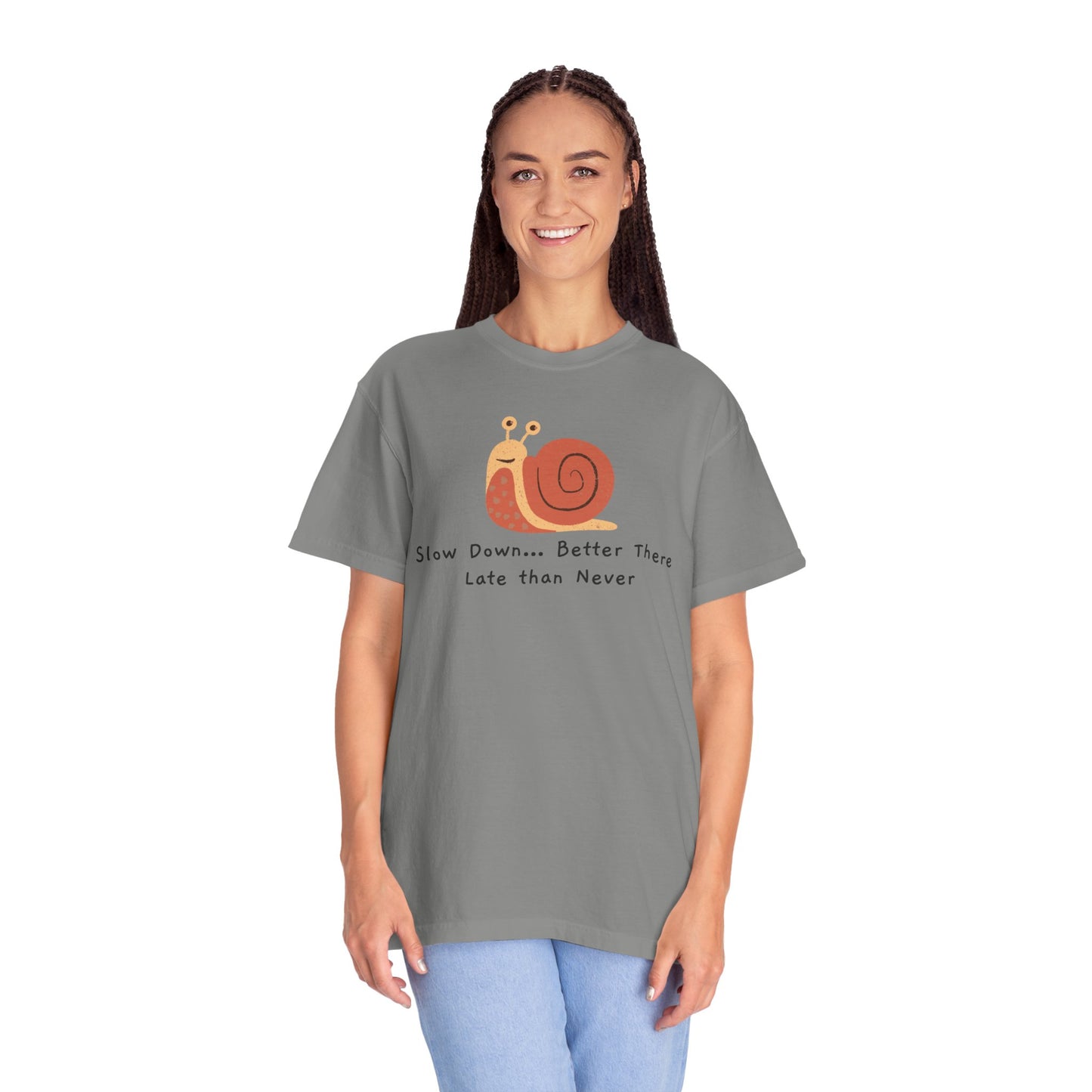 Snail Motivation T-Shirt, Relaxed Fit Tee, Unisex Graphic Shirt, Casual Wear, Gift for Nature Lovers, Birthday Present, Quote Tee