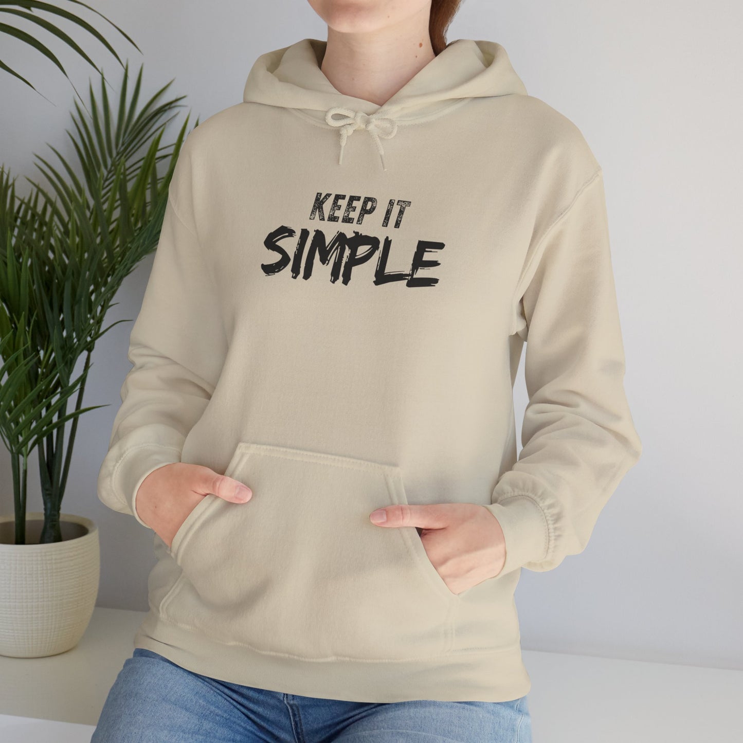 Minimalist Hoodie with 'Keep It Simple' Design, Casual Sweatshirt for Everyday Wear, Unisex Comfort, Gift for Friends & Family