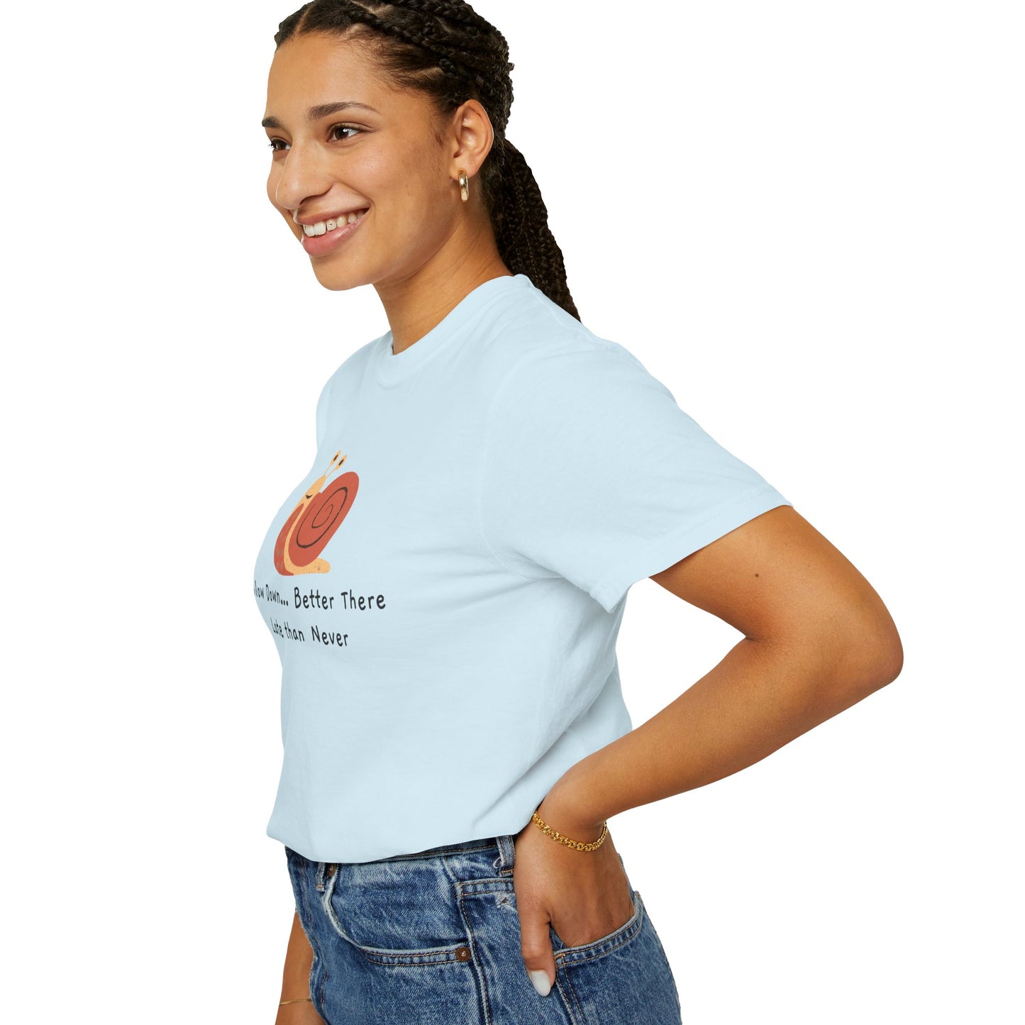 Snail Motivation T-Shirt, Relaxed Fit Tee, Unisex Graphic Shirt, Casual Wear, Gift for Nature Lovers, Birthday Present, Quote Tee