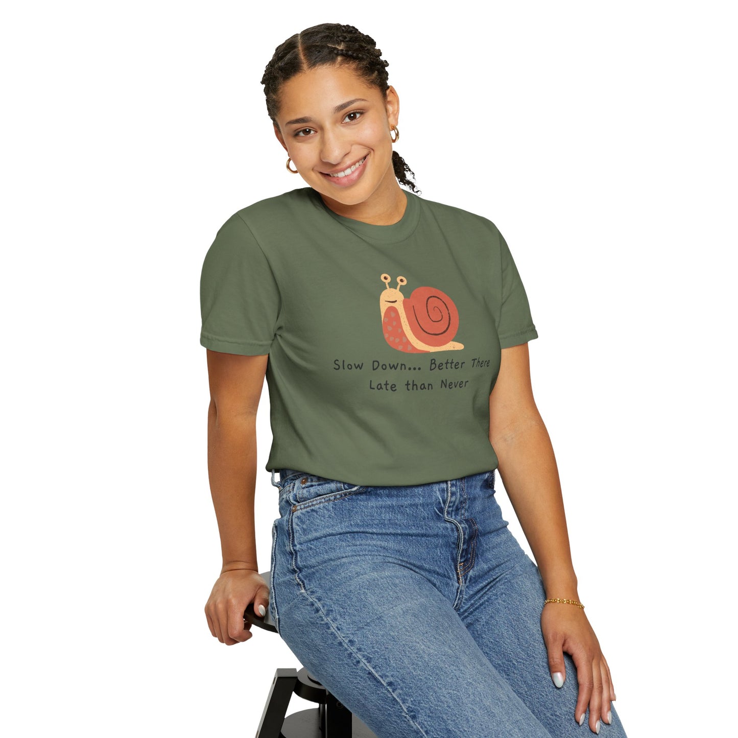 Snail Motivation T-Shirt, Relaxed Fit Tee, Unisex Graphic Shirt, Casual Wear, Gift for Nature Lovers, Birthday Present, Quote Tee