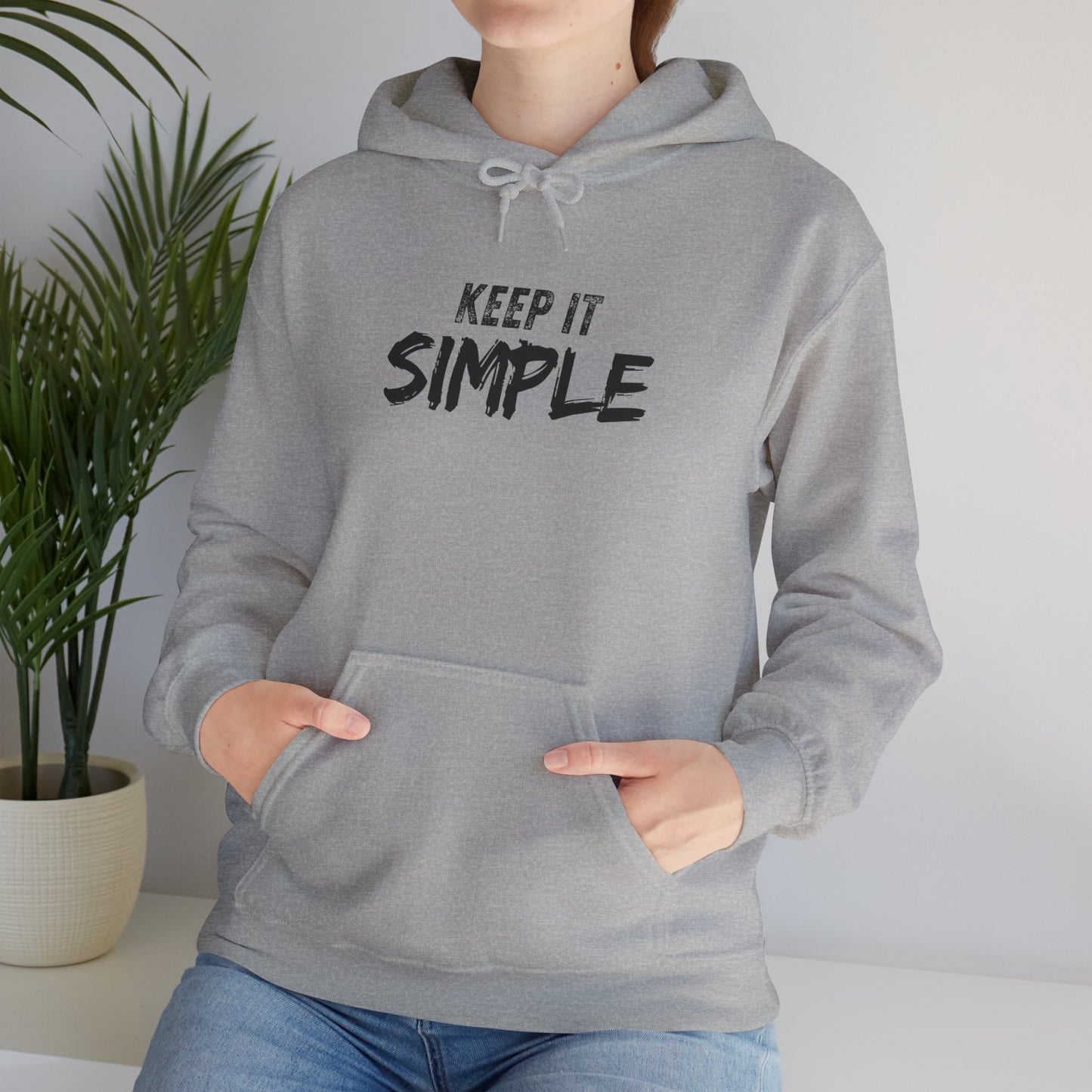 Minimalist Hoodie with 'Keep It Simple' Design, Casual Sweatshirt for Everyday Wear, Unisex Comfort, Gift for Friends & Family