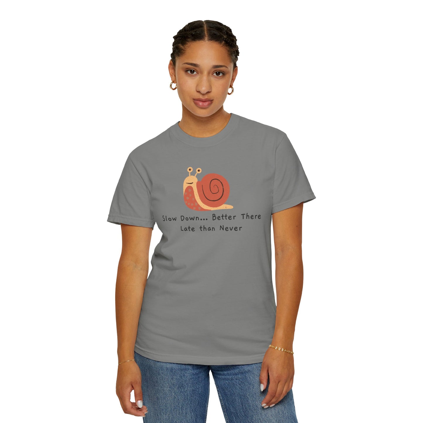 Snail Motivation T-Shirt, Relaxed Fit Tee, Unisex Graphic Shirt, Casual Wear, Gift for Nature Lovers, Birthday Present, Quote Tee
