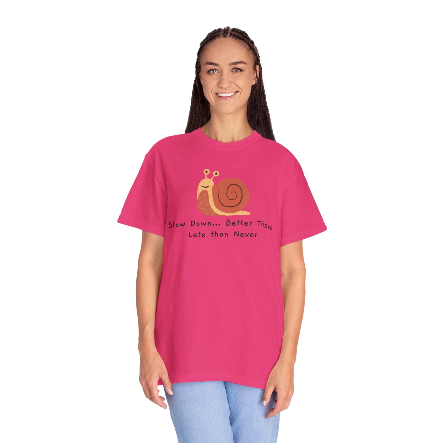 Snail Motivation T-Shirt, Relaxed Fit Tee, Unisex Graphic Shirt, Casual Wear, Gift for Nature Lovers, Birthday Present, Quote Tee