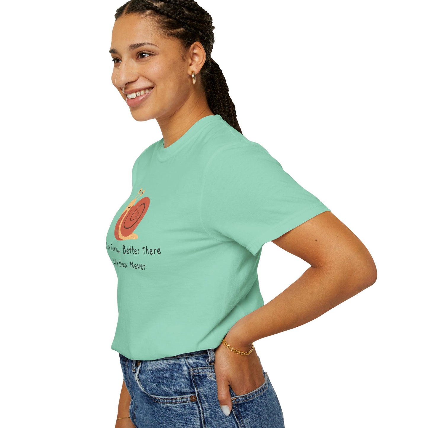 Snail Motivation T-Shirt, Relaxed Fit Tee, Unisex Graphic Shirt, Casual Wear, Gift for Nature Lovers, Birthday Present, Quote Tee