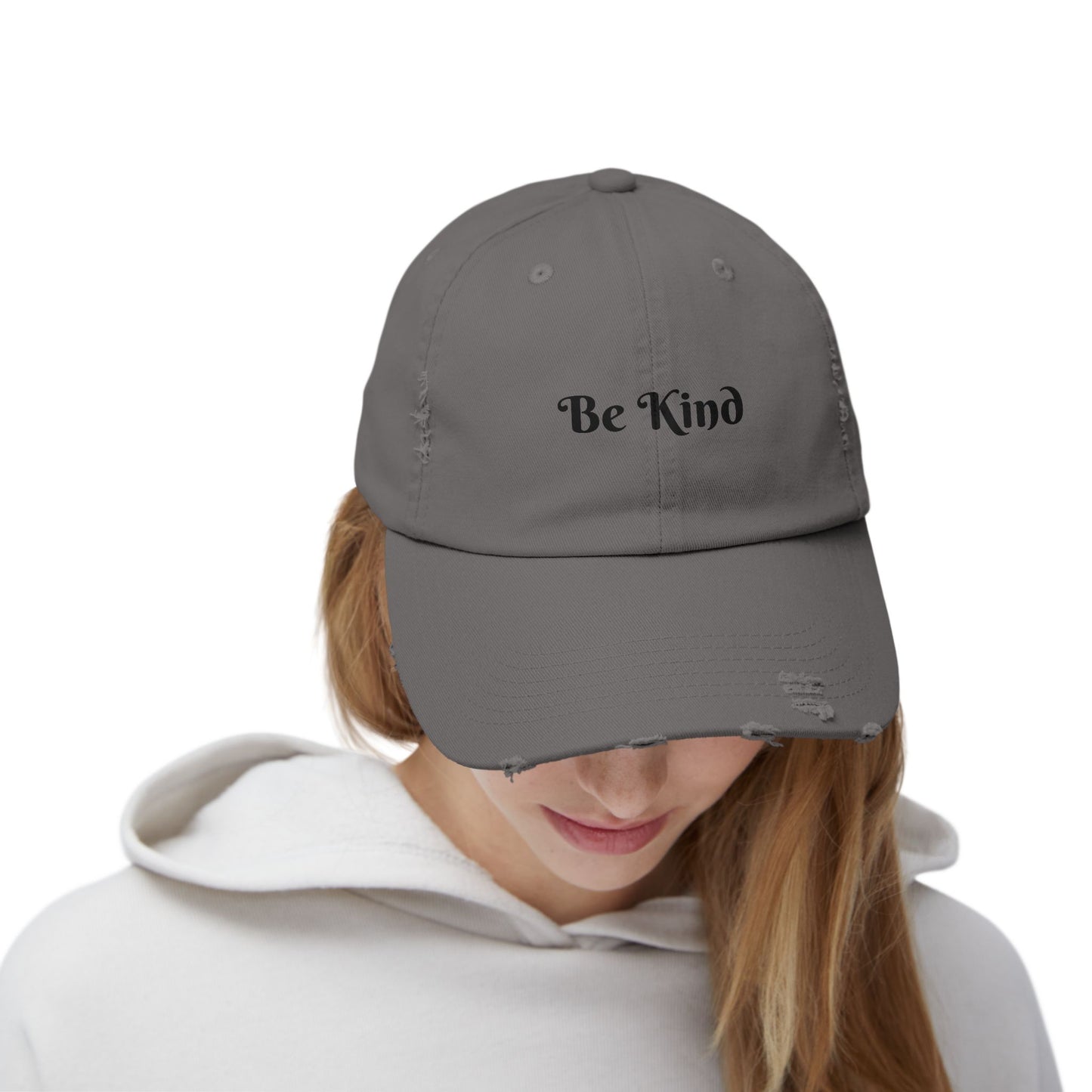 Be Kind Distressed Cap, Casual Hat for Kindness Advocates, Gift for Friends, Positive Vibes Cap, Summer Accessory, Everyday Wear