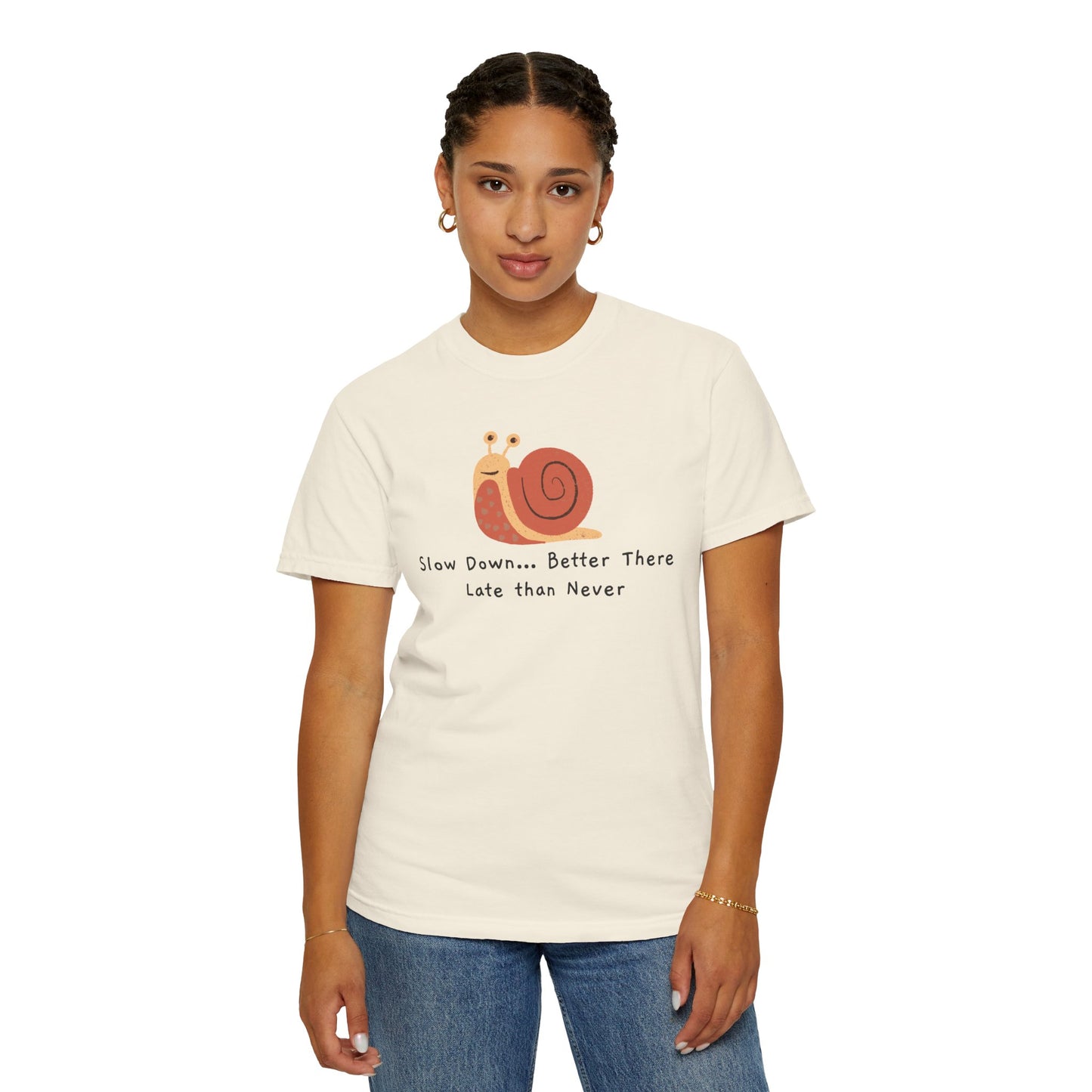 Snail Motivation T-Shirt, Relaxed Fit Tee, Unisex Graphic Shirt, Casual Wear, Gift for Nature Lovers, Birthday Present, Quote Tee