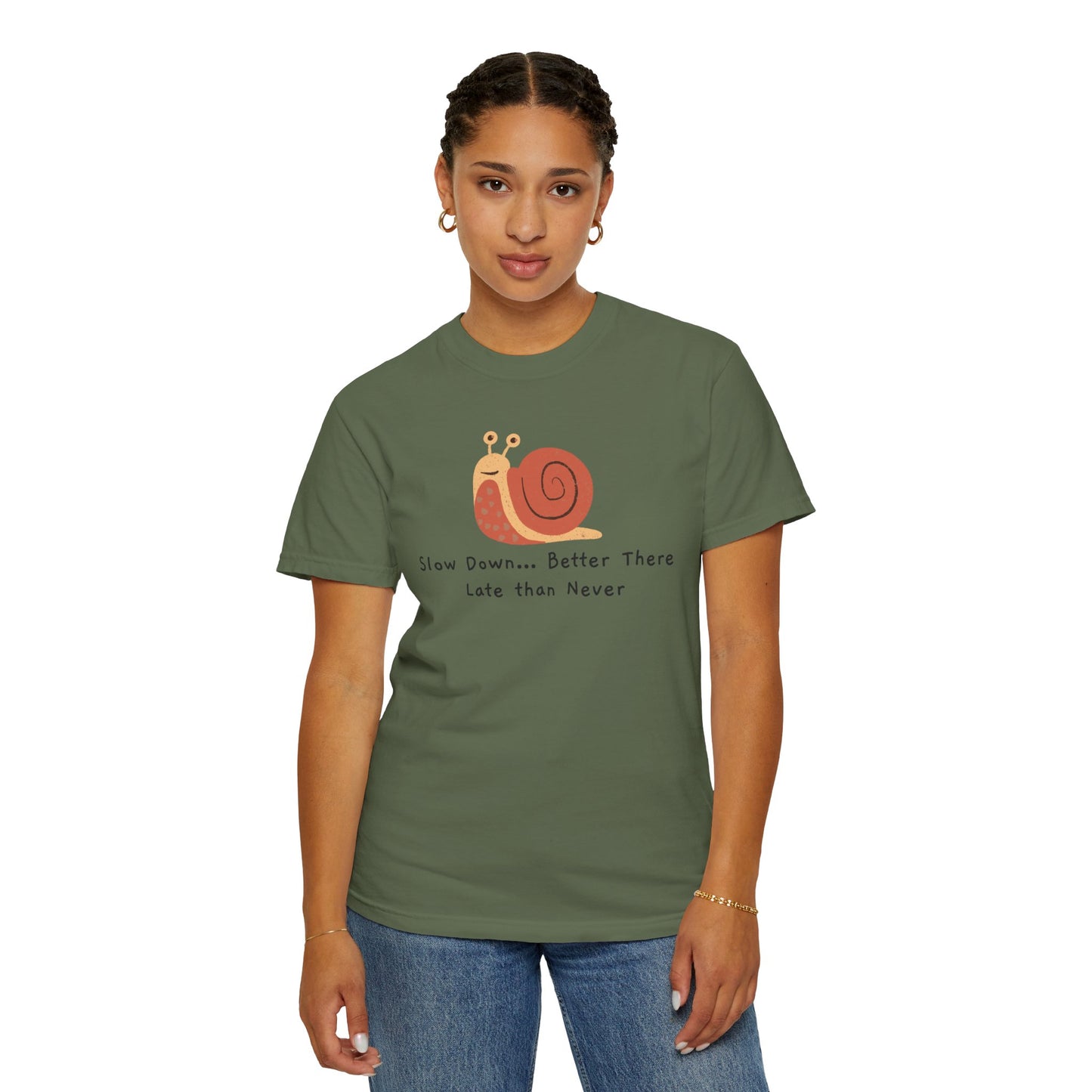 Snail Motivation T-Shirt, Relaxed Fit Tee, Unisex Graphic Shirt, Casual Wear, Gift for Nature Lovers, Birthday Present, Quote Tee