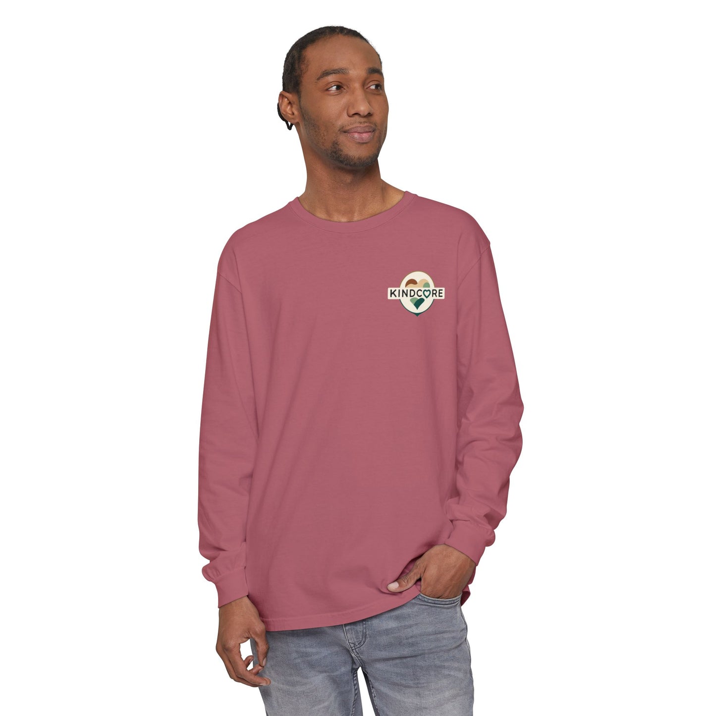 Be Kind Long Sleeve Tee, Unisex Garment-Dyed Shirt, Kindness Apparel, Casual Wear, Gift for Friends, Positive Vibes T-Shirt