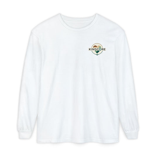 Be Kind Long Sleeve Tee, Unisex Garment-Dyed Shirt, Kindness Apparel, Casual Wear, Gift for Friends, Positive Vibes T-Shirt