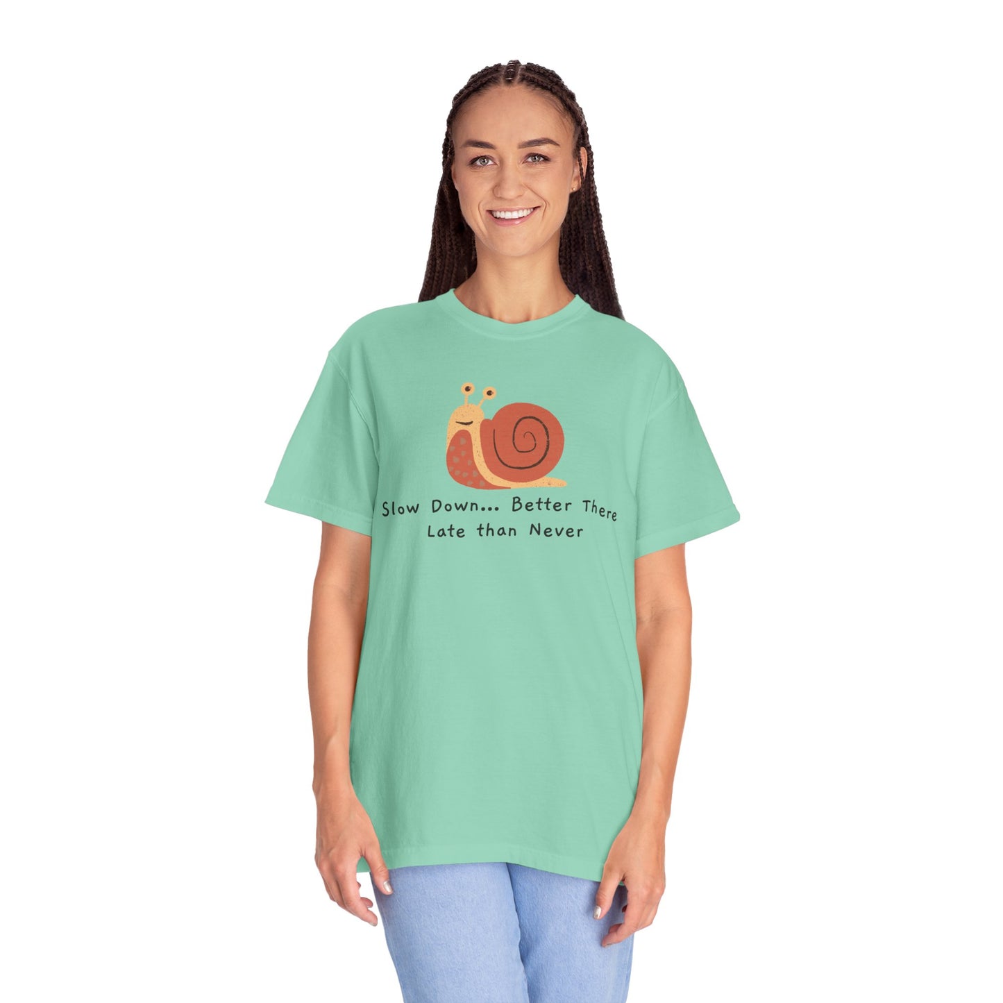 Snail Motivation T-Shirt, Relaxed Fit Tee, Unisex Graphic Shirt, Casual Wear, Gift for Nature Lovers, Birthday Present, Quote Tee