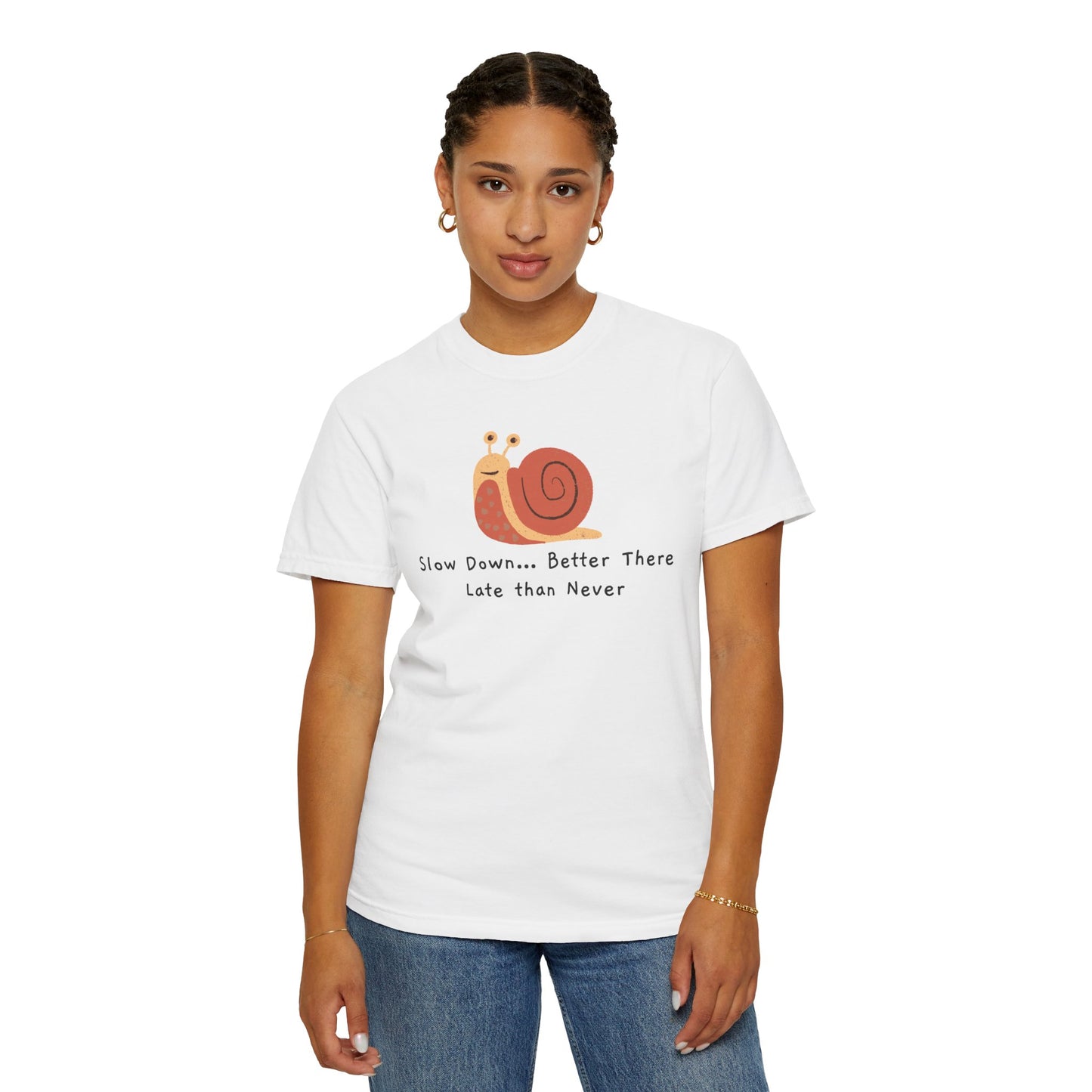 Snail Motivation T-Shirt, Relaxed Fit Tee, Unisex Graphic Shirt, Casual Wear, Gift for Nature Lovers, Birthday Present, Quote Tee