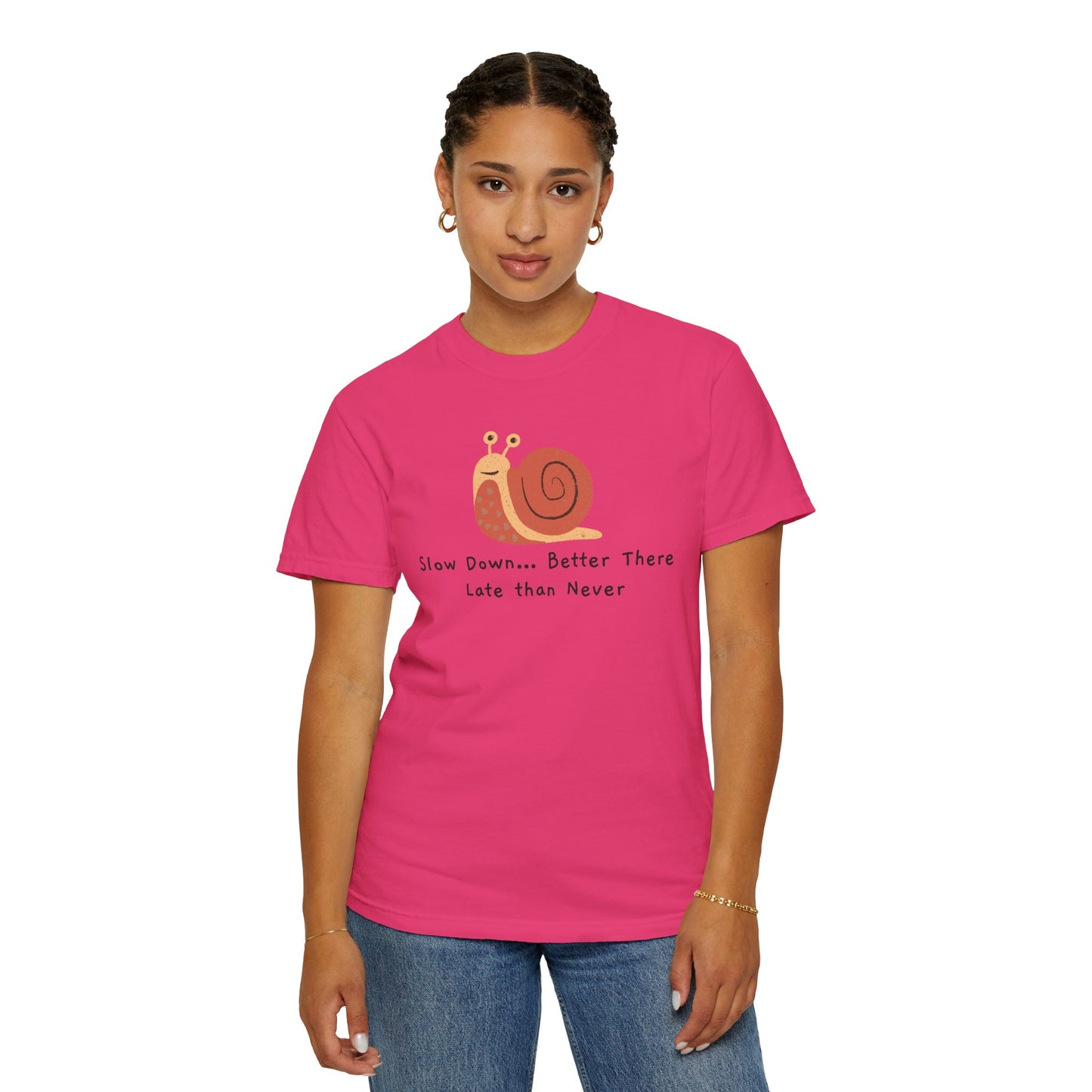 Snail Motivation T-Shirt, Relaxed Fit Tee, Unisex Graphic Shirt, Casual Wear, Gift for Nature Lovers, Birthday Present, Quote Tee
