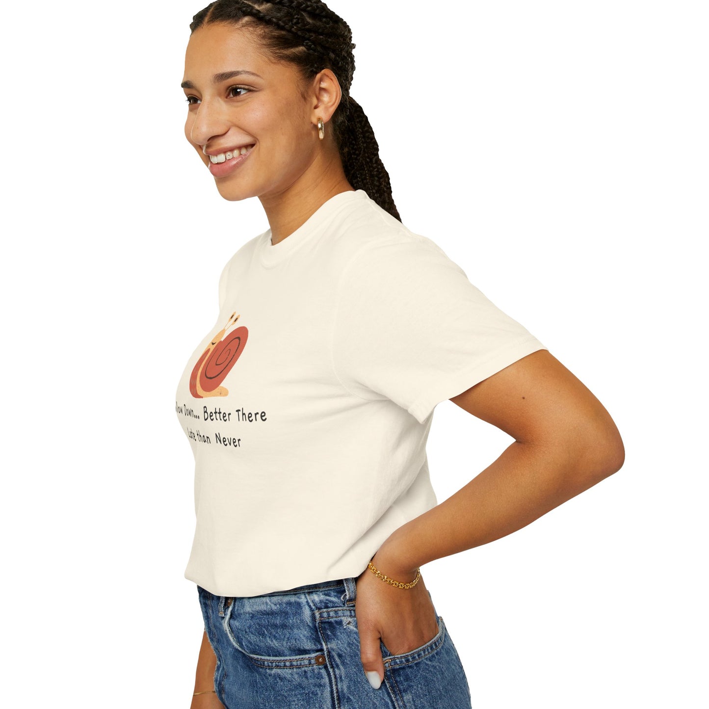 Snail Motivation T-Shirt, Relaxed Fit Tee, Unisex Graphic Shirt, Casual Wear, Gift for Nature Lovers, Birthday Present, Quote Tee